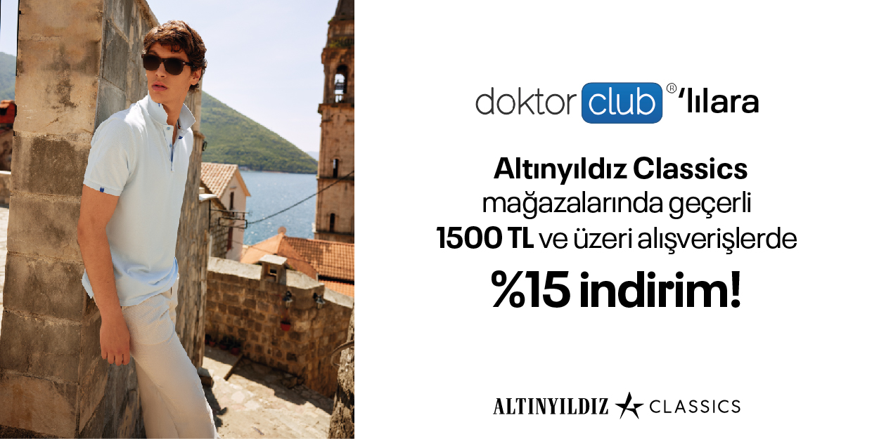 Altınyıldız Classic mağazalarında 1500 TL ve üzeri alışverişlerde, mağaza içi indirime ve kampanyalara ek anında <b>%15 indirim!</b>