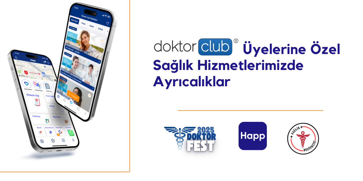Happ Health, Doktorclub üyelerine check-up paketleri, evde sağlık hizmetleri, online doktor, psikolog ve diyetisyen hizmetlerinde %25 indirim sunuyor!
